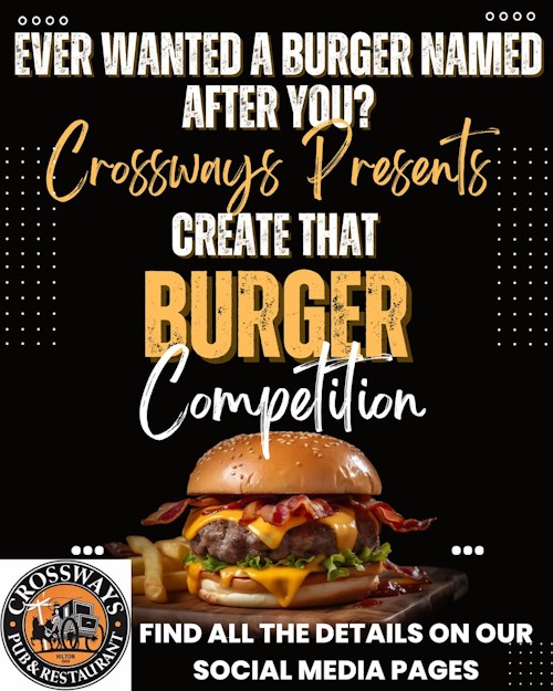 crossways name a burger competition