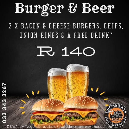 burger and beer crosswyas wednesday