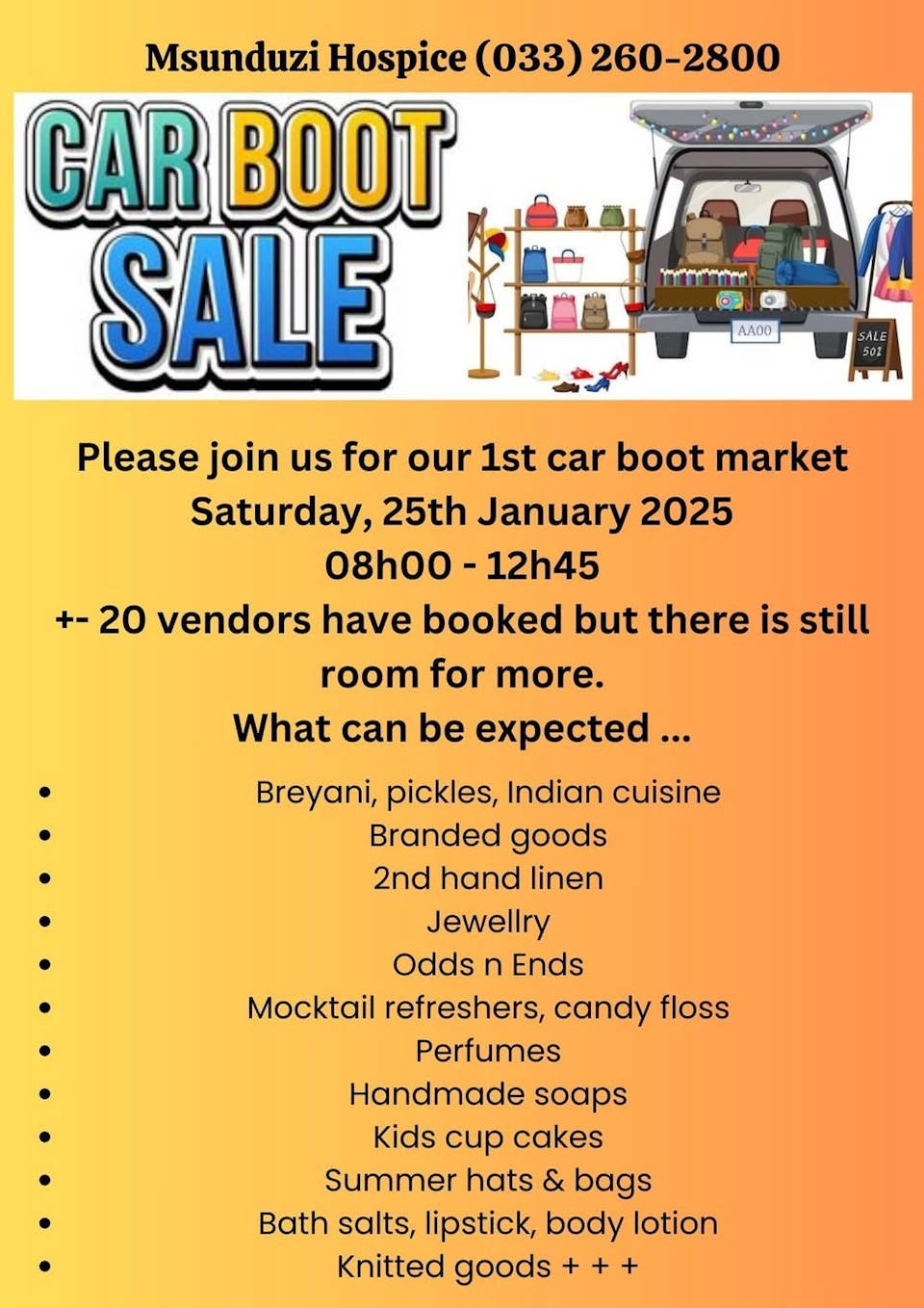 msunduzi boot sale