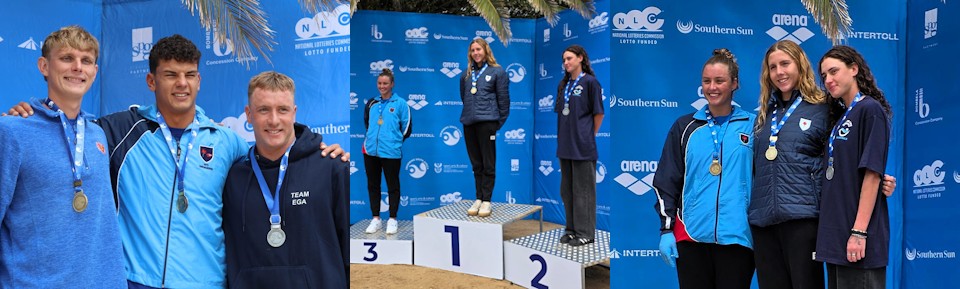 Womens 10km from left Carli Antonopoulos 3rd Callan Lotter 1st Hannah Neilson 2nd