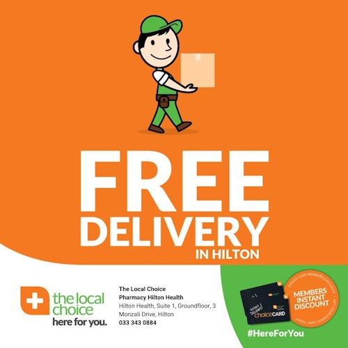 Free delivery from The Local Choice Pharmacy Hilton Health HiltonVillage.co.za