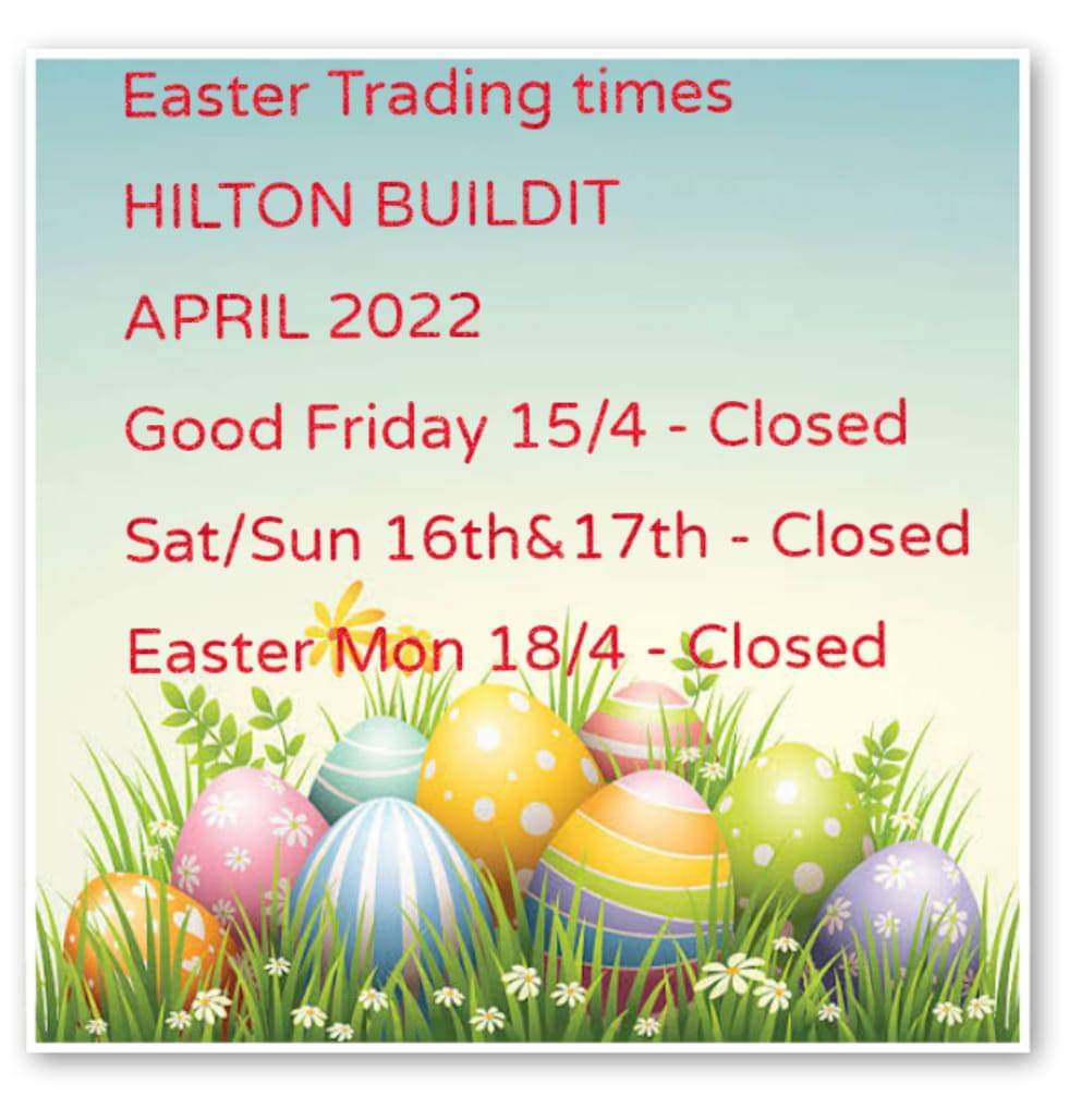 build it easter closing times